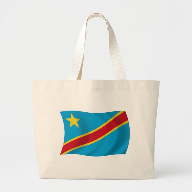 Bolsa Tote Grande Saco de mão com a bandeira da República Democrátic (Frente)