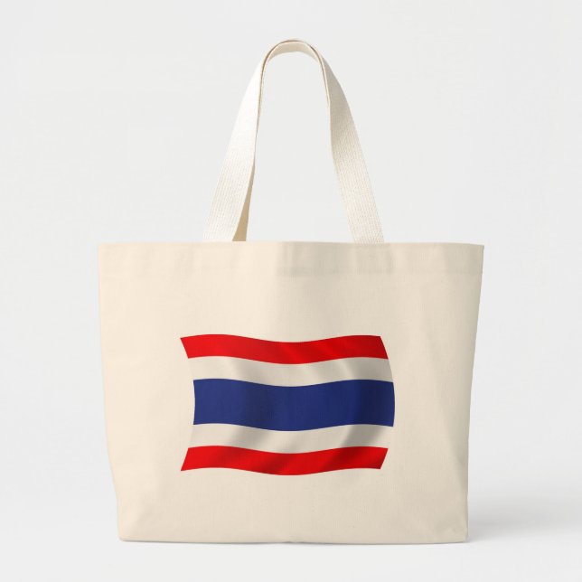 Bolsa Tote Grande Saco de mão com a bandeira da Tailândia (Frente)