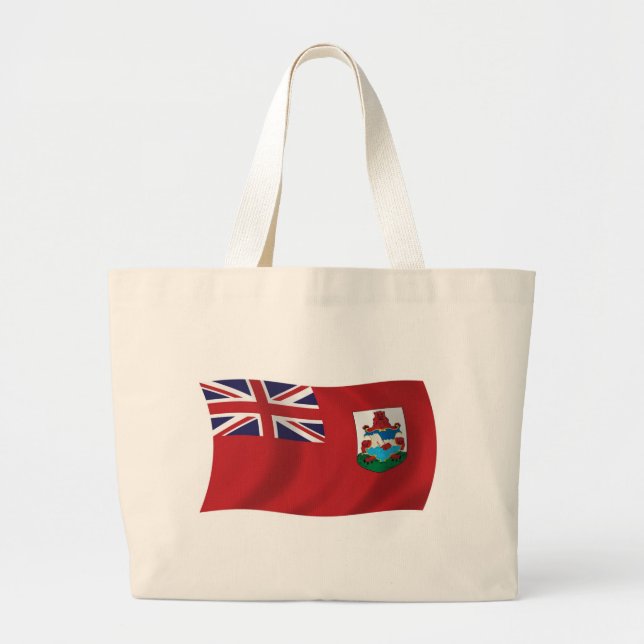 Bolsa Tote Grande Saco de mão com a bandeira das Bermudas (Frente)