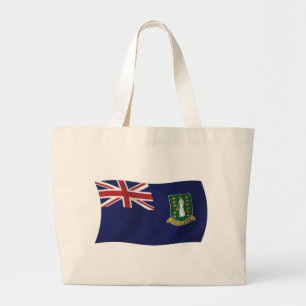 Bolsa Tote Grande Saco de mão com a bandeira das Ilhas Virgens Britâ