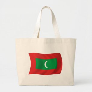 Bolsa Tote Grande Saco de mão com a bandeira das Maldivas