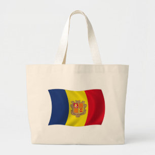 Bolsa Tote Grande Saco de mão com a bandeira de Andorra
