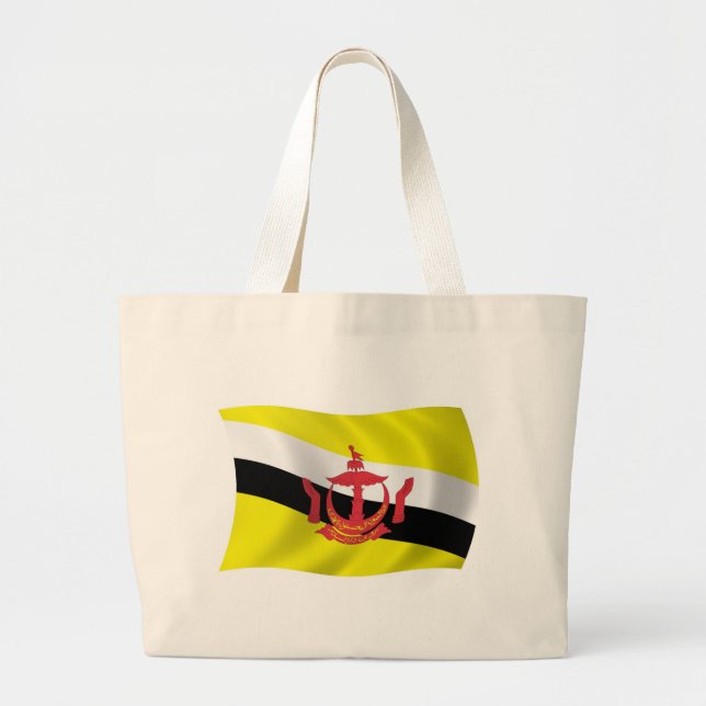 Bolsa Tote Grande Saco de mão com a bandeira de Brunei (Frente)