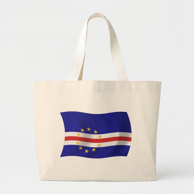 Bolsa Tote Grande Saco de mão com a bandeira de Cabo Verde (Frente)