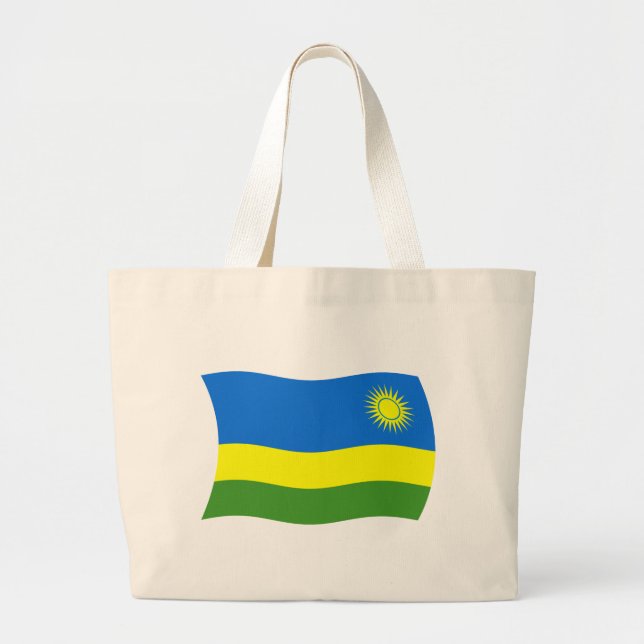 Bolsa Tote Grande Saco de mão com a bandeira de Ruanda (Frente)