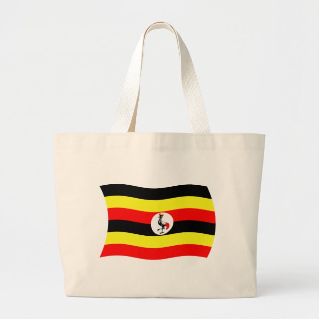 Bolsa Tote Grande Saco de mão com a bandeira de Uganda (Frente)