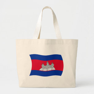 Bolsa Tote Grande Saco de mão com a bandeira do Camboja