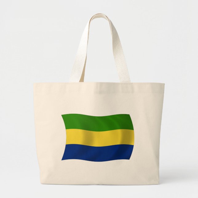 Bolsa Tote Grande Saco de mão com a bandeira do Gabão (Frente)