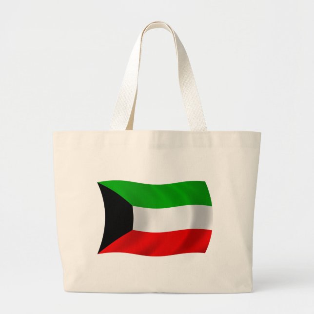 Bolsa Tote Grande Saco de mão com a bandeira do Kuwait (Frente)