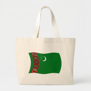 Bolsa Tote Grande Saco de mão com a bandeira do Turcomenistão
