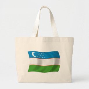 Bolsa Tote Grande Saco de mão com a bandeira do Uzbequistão