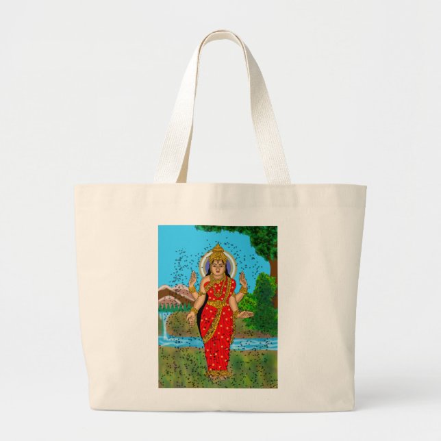 Bolsa Tote Grande Saco de mão da Deusa Bhramari (Frente)