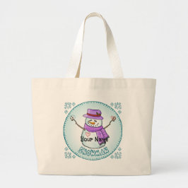 Bolsa Tote Grande Saco de mão de Boneco de Neve Geado