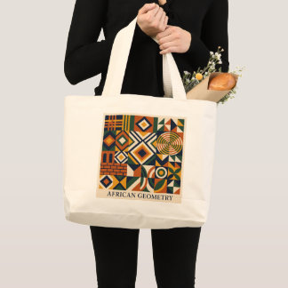 Bolsa Tote Grande Saco de mão de Geometria Africana