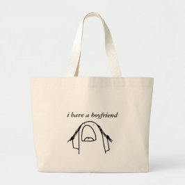 Bolsa Tote Grande Saco de mão engraçado Eu tenho um namorado Cute Mi