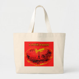 Bolsa Tote Grande Saco de mão Eu amo Paris