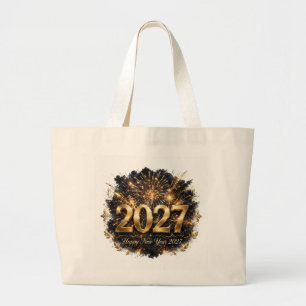 Bolsa Tote Grande Saco de mão Feliz Ano Novo 2027
