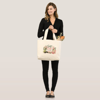 Bolsa Tote Grande Saco de mão Floral Soft Life Club de Auto Cuidado