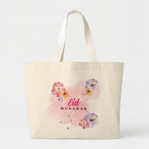 Bolsa Tote Grande Saco de Mão Jumbo com Aquarela Floral. Monograma E