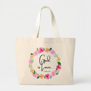 Bolsa Tote Grande Saco de Mão Jumbo Deus é Amor