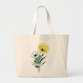 Bolsa Tote Grande Saco de Mão Jumbo Serenidade com Flor de Papoula P