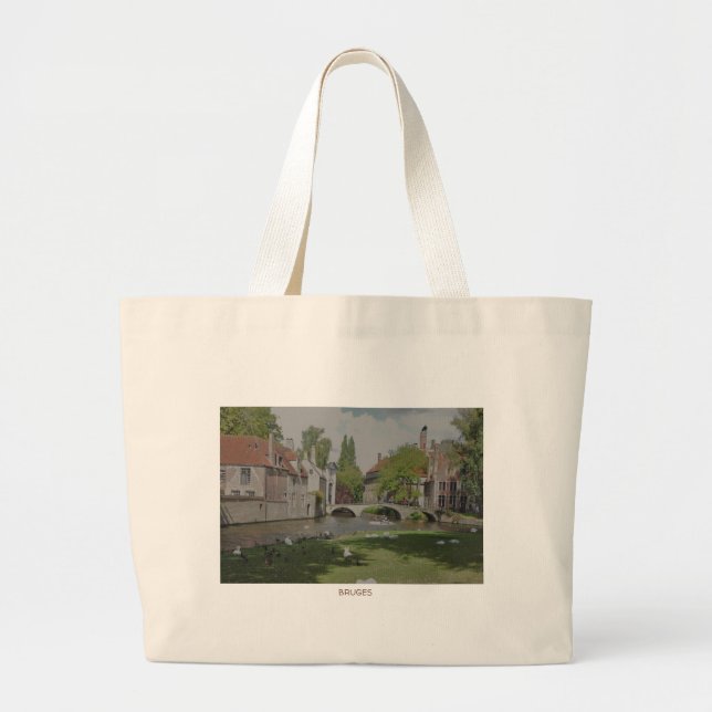 Bolsa Tote Grande Saco de mão, Paris, Bruges (Frente)