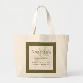 Bolsa Tote Grande Saco de Mão Personalizado para Damas de Honra