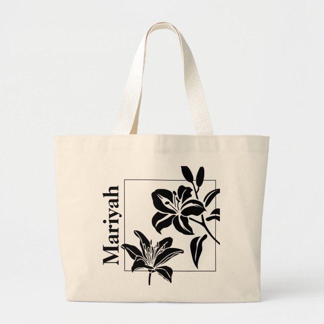 Bolsa Tote Grande Saco de mão Tiger-Lily Personalizado (Frente)