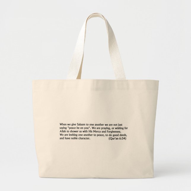 Bolsa Tote Grande Saco de Mensagem Salaam (Frente)
