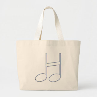 Bolsa Tote Grande Saco de Nota de Contorno Mínimo Carta Musical H