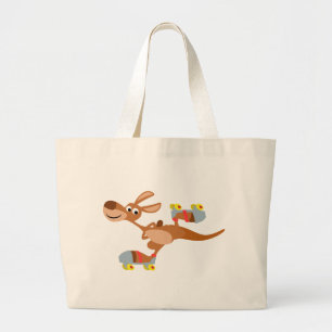 Bolsa Tote Grande Saco de patinagem do canguru dos desenhos animados