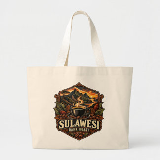 Bolsa Tote Grande Saco de Sulawesi Café Indonésio Torra Escura Vinta