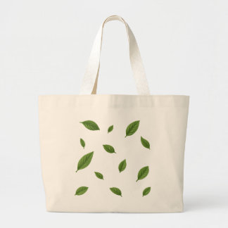Bolsa Tote Grande Saco de toalha reutilizável com folha verde, eco-s