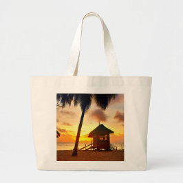 Bolsa Tote Grande Saco de Toia de Praia Sunset Tropical