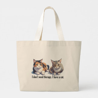 Bolsa Tote Grande Saco de Toque com design de Tema Gato Engraçado