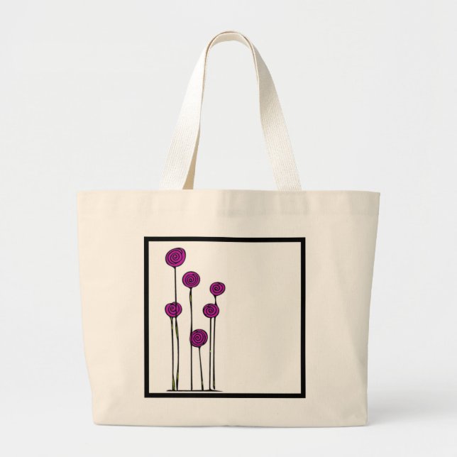 Bolsa Tote Grande Saco de Toque da Flor (Frente)