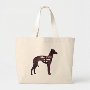 Bolsa Tote Grande Saco de Toque de Greyhound BFF Italiano