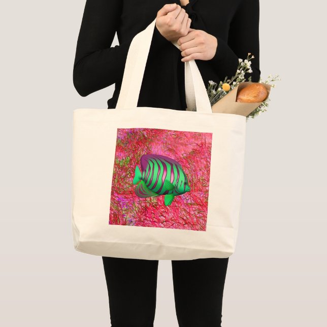 Bolsa Tote Grande Saco de Toque Grande Peixe (Frente (produto))