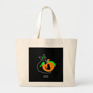Bolsa Tote Grande Saco de Toque Jumbo Pumpkin de Gato Negro