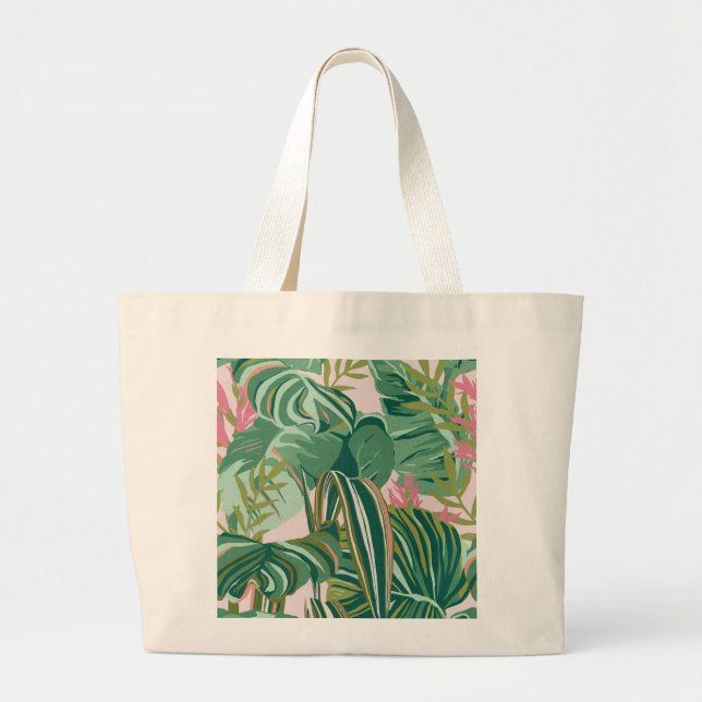 Bolsa Tote Grande Saco de Toque Tropical (Frente)