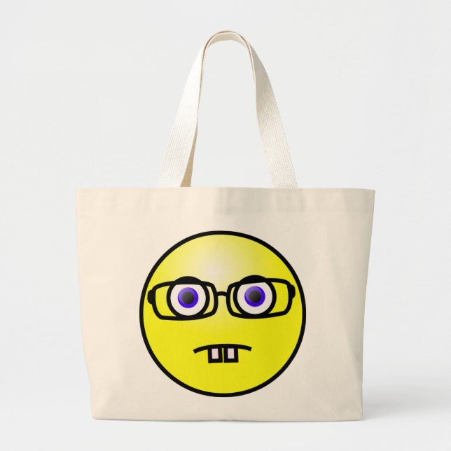 Bolsa Tote Grande Saco de Toques Amarelo do nerd (Frente)