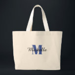 Bolsa Tote Grande saco de toques INICIAL e NAME<br><div class="desc">Esta bolsa inicial de tote AND NAME é excelente para a praia,  para livros,  compro,  etc.</div>
