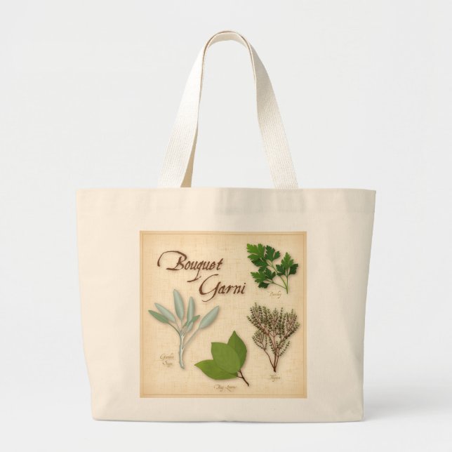 Bolsa Tote Grande Saco de Tota do Buquê Herb (Frente)