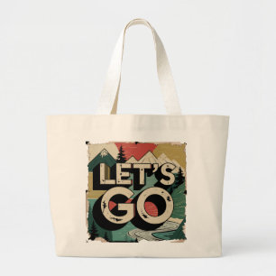 Bolsa Tote Grande Saco de Tote Clássico do vamos Go Vintage - Retroa