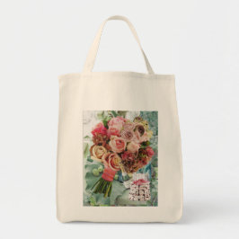 Bolsa Tote Grande Saco de Tote com Rosas e Champanhe