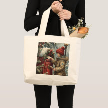 Saco de tote de caixa de correio de Natal sacola d