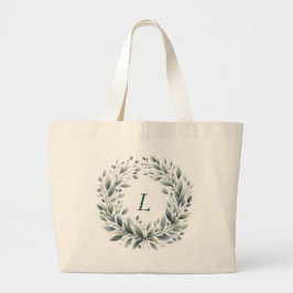Bolsa Tote Grande Saco de Tote de Folha Verde do Monograma Personali