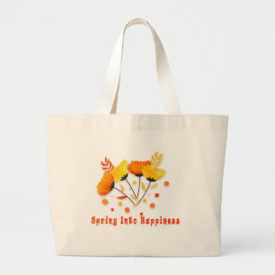 Bolsa Tote Grande Saco de Tote Jumbo, Primavera para Felicidade