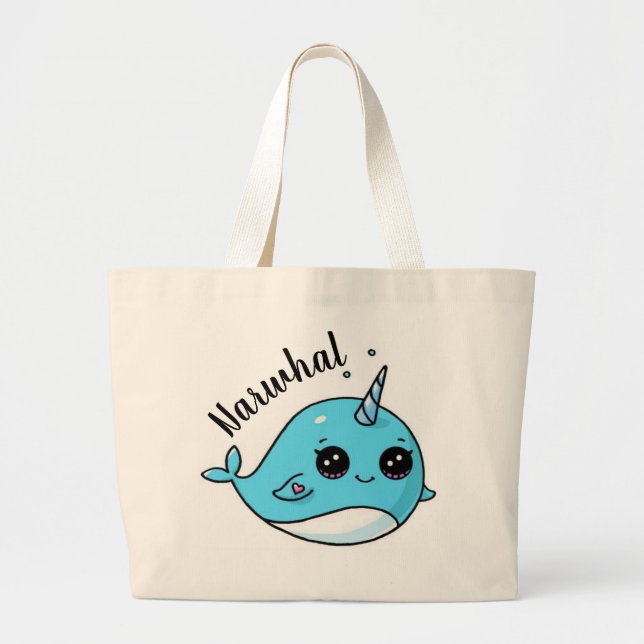 Bolsa Tote Grande Saco de Tote Narwhal (Frente)