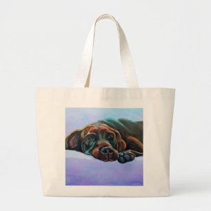 Bolsa Tote Grande Saco de Totebag Grande de Chocolate Labrador Relax